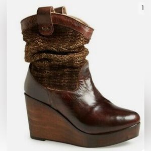 Bed Stu Bruges Slouch Wedge Brown Bootie Womens